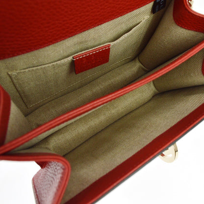 Gucci Interlocking Leather, Red, Leather, Shoulder Bag