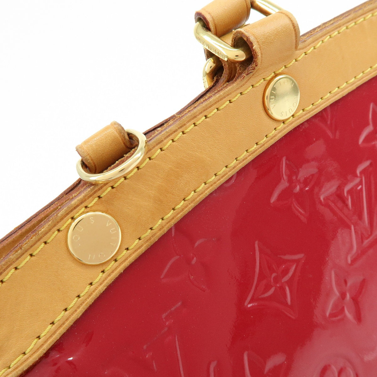 Louis Vuitton Brea Monogram Vernis, Red, Leather, Handbag