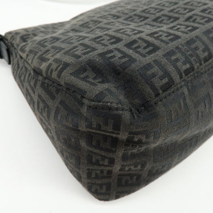 Fendi Zucchino Canvas Mamma Baguette Canvas, Black, Canvas, Shoulder Bag