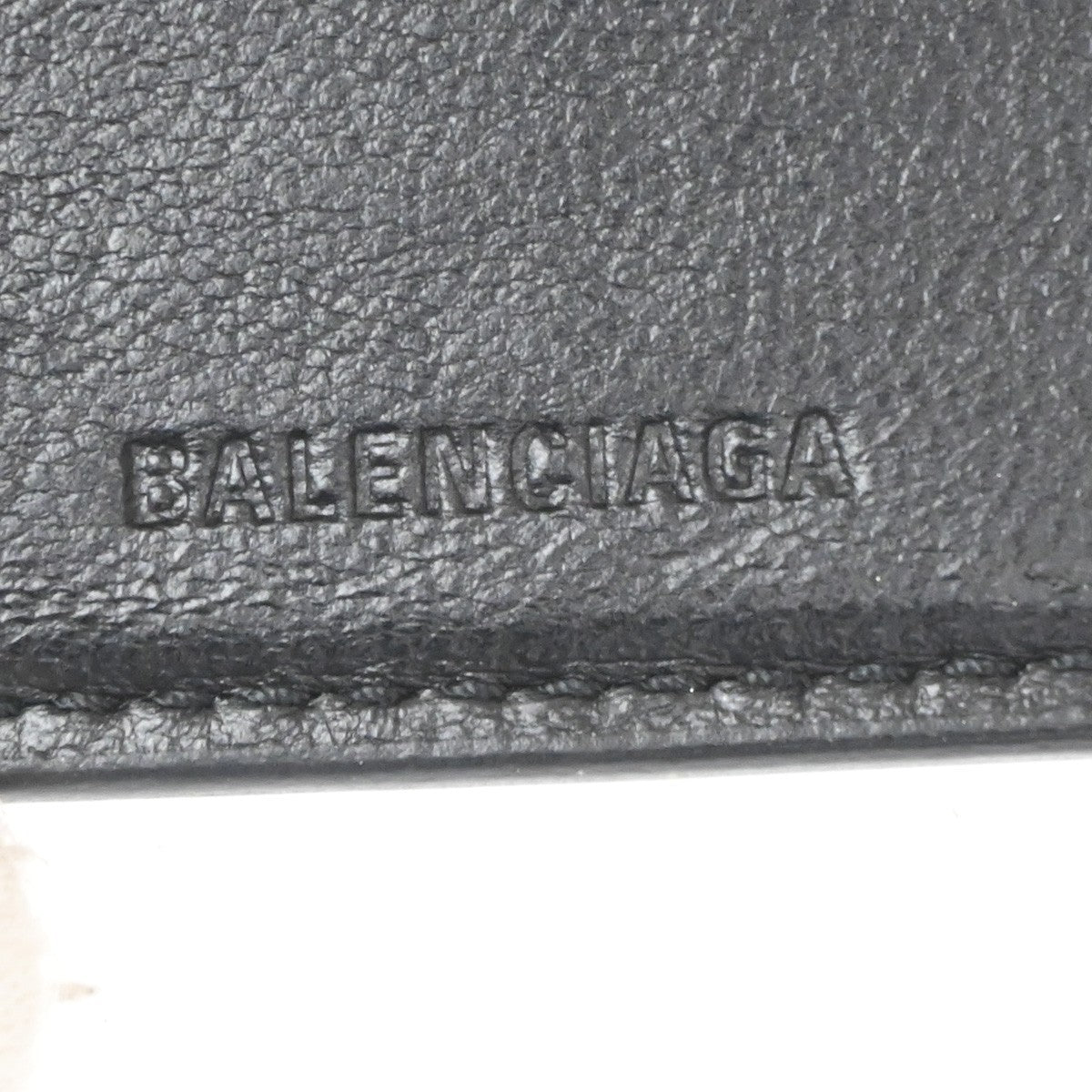 Balenciaga Logo Trifold Leather, Black, Leather, Wallet