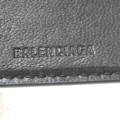 Balenciaga Logo Trifold Leather, Black, Leather, Wallet