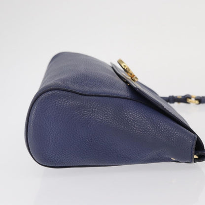 Salvatore Ferragamo Abbey Leather, Navy, Leather, Shoulder Bag