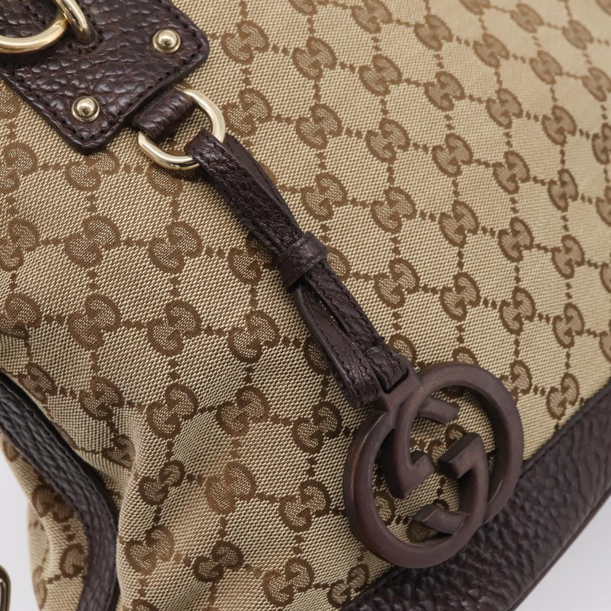 Gucci Britt Convertible Dome Satchel GG Canvas, Beige, Canvas, Handbag