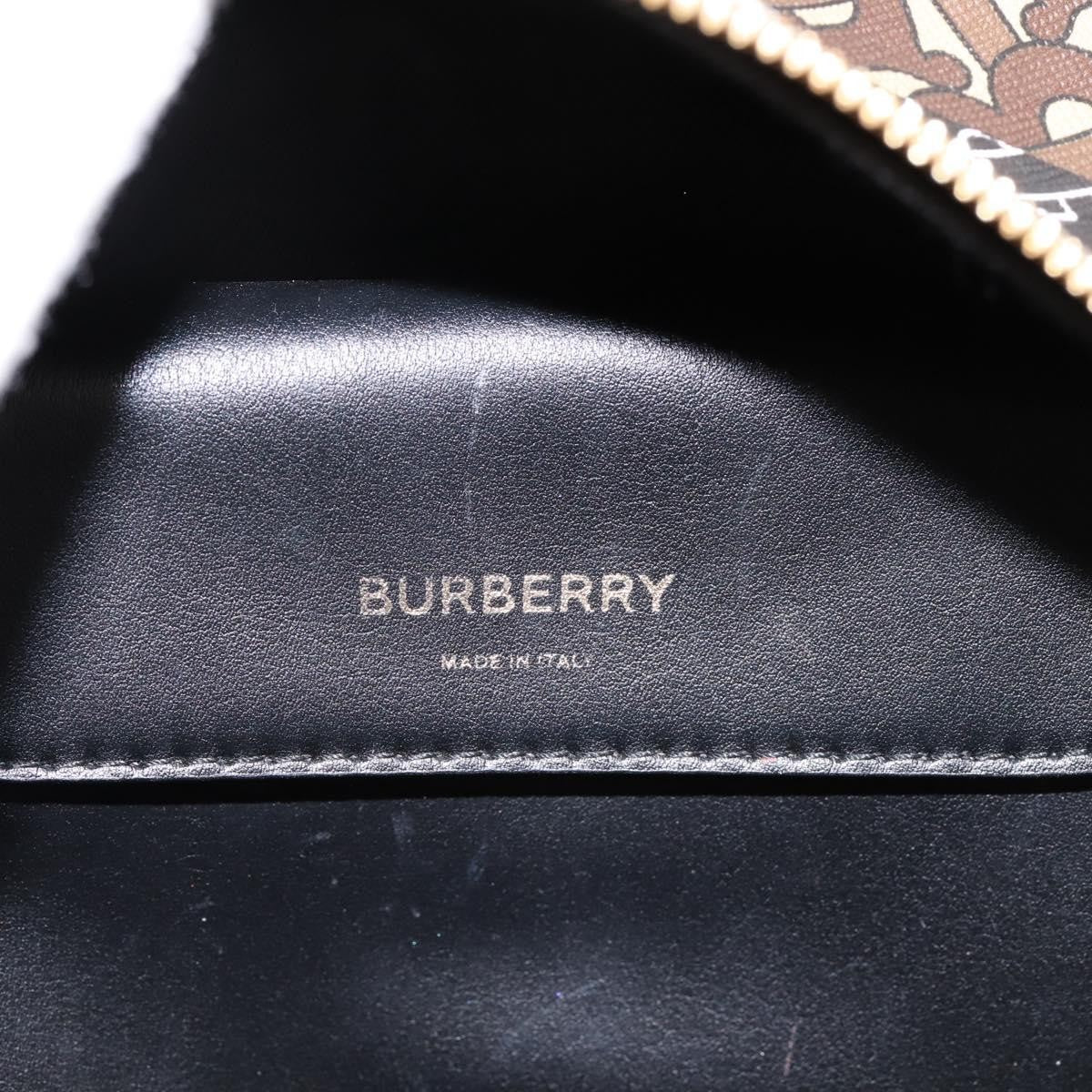 Burberry TB Half Cube Duffle Monogram Embossed Leather, Brown, Canvas, Handbag