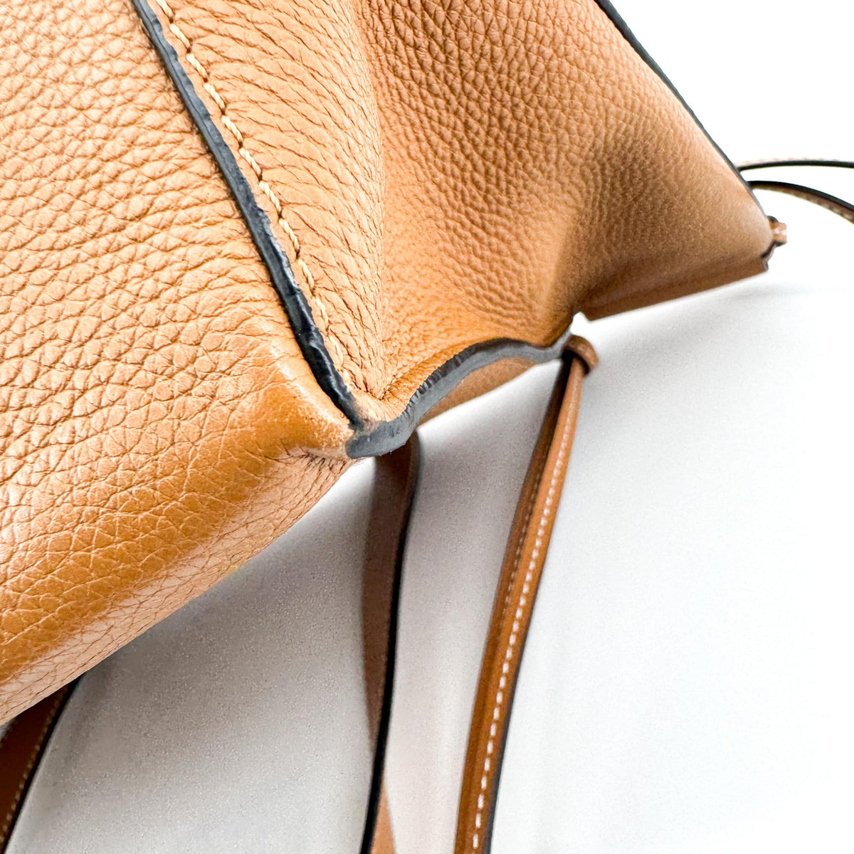 Loewe Cushion Leather, Brown, Leather, Tote Bag