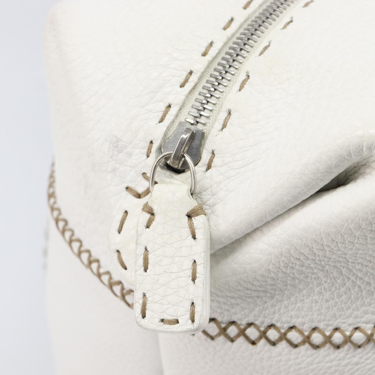 Fendi Selleria 2Bag Leather, White, Leather, Handbag
