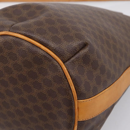 Celine Vintage Macadam Canvas and Leather, Brown, Canvas, Shoulder Bag