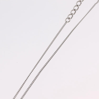 Christian Dior Vintage Logo Pendant Metal, Silver, Metal, Necklace