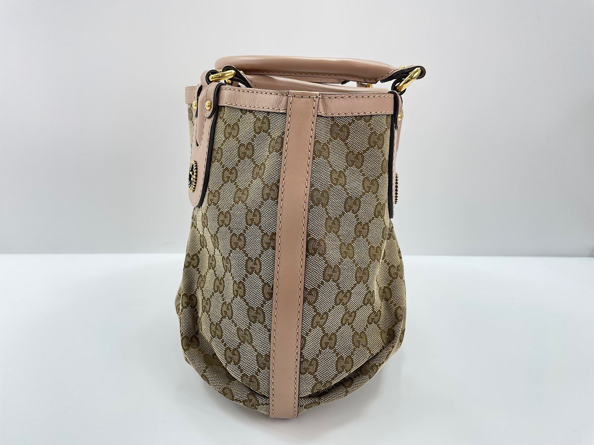 Gucci Scarlett GG Canvas with Leather, Beige, Canvas, Tote Bag
