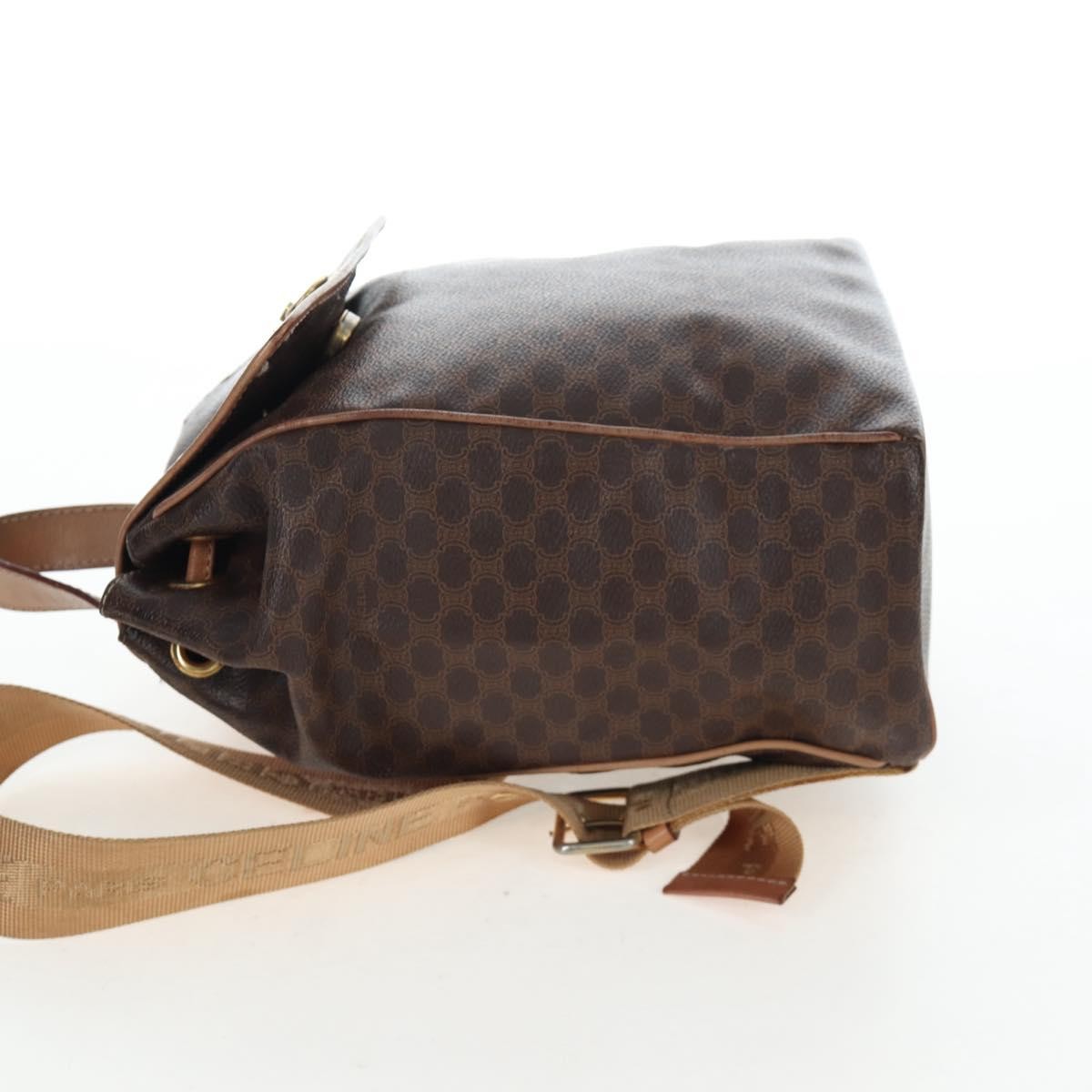 Celine Vintage Macadam Canvas, Brown, Canvas, Backpack