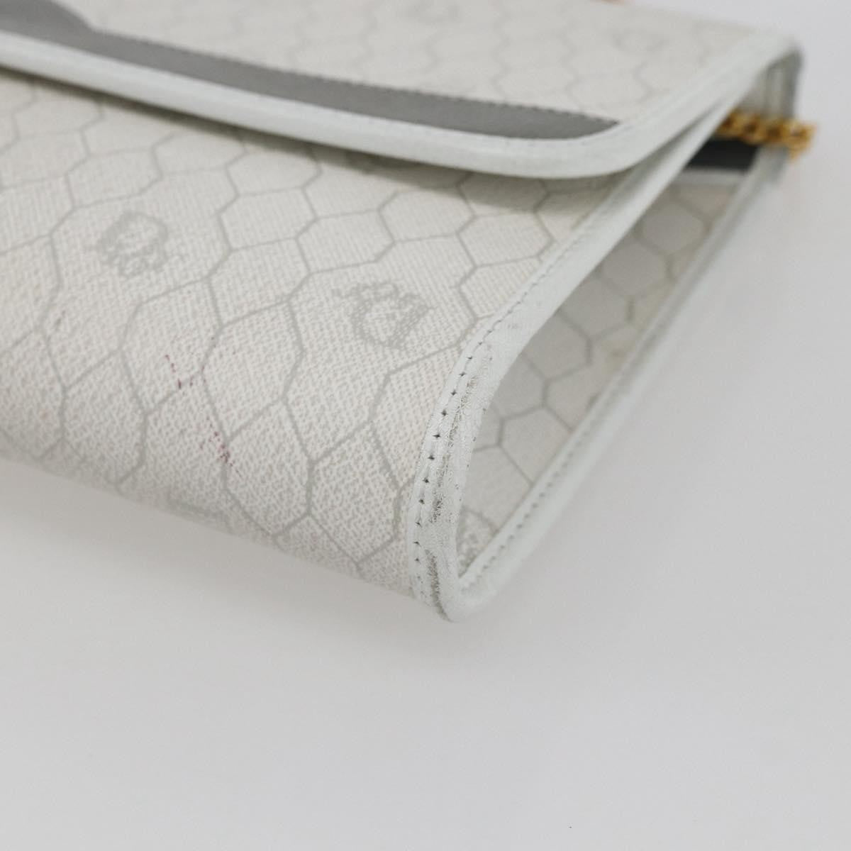 Christian Dior Vintage Honeycomb Canvas, White, Canvas, Shoulder Bag