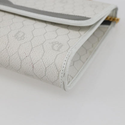 Christian Dior Vintage Honeycomb Canvas, White, Canvas, Shoulder Bag