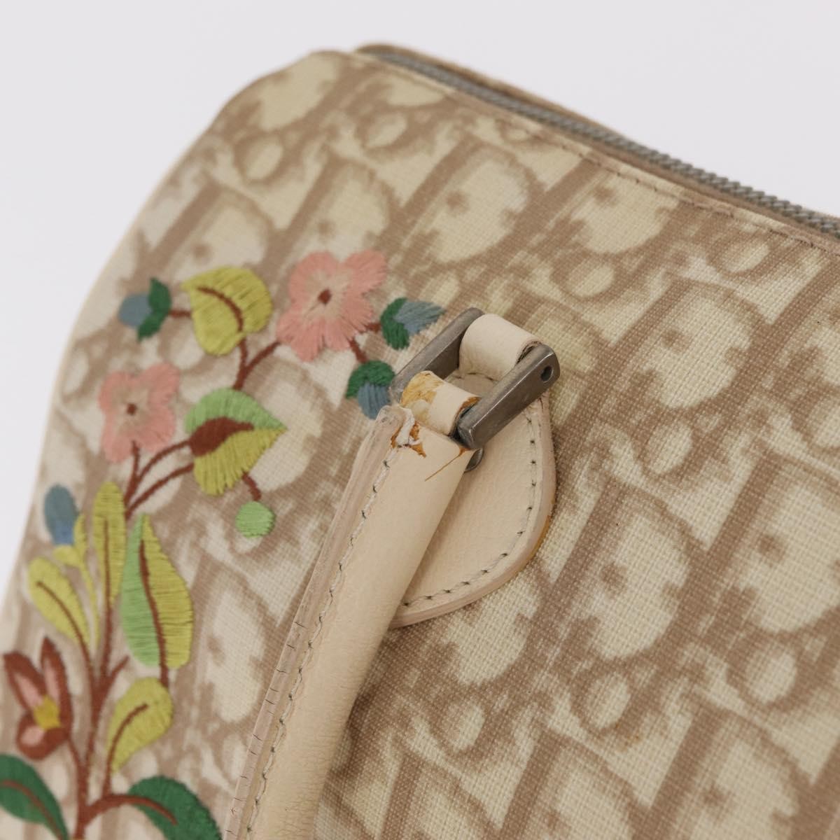 Christian Dior Vintage Boston Diorissimo Canvas, Beige, Canvas, Handbag