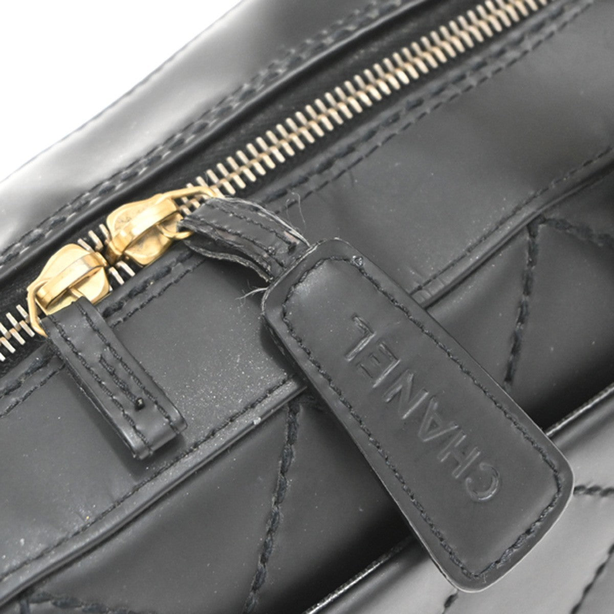Chanel Wild Stitch Handbag Quilted Calfskin, Black, Leather, Shoulder Bag