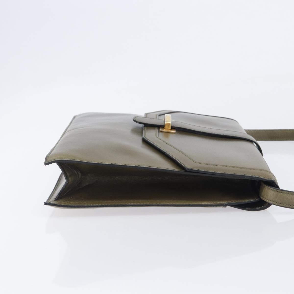 Celine Shoulder Leather, Khaki, Leather, Shoulder Bag