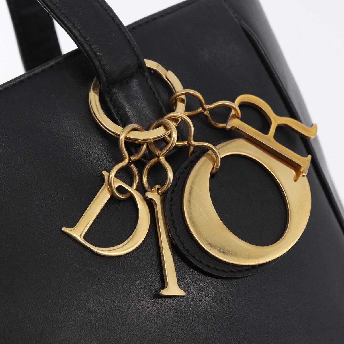 Christian Dior Vintage Lady Dior Leather, Black, Leather, Handbag