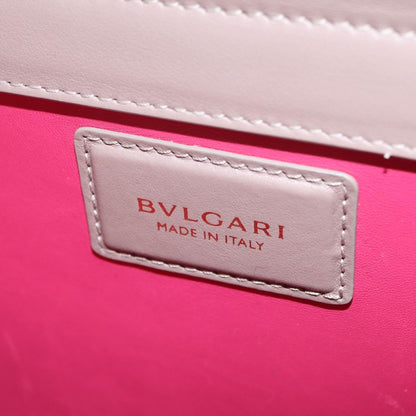 Bvlgari Signature Top Handle Leather, Beige, Leather, Handbag