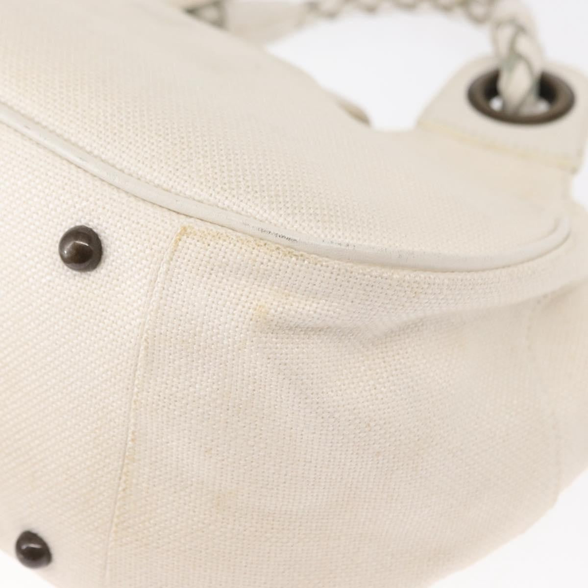 Chloe Vintage Leather, White, Canvas, Handbag