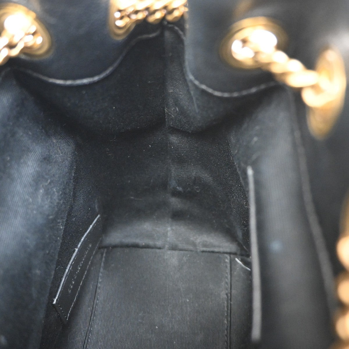 Saint Laurent Joe Bucket Matelasse Chevron Leather, Black, Leather, Handbag