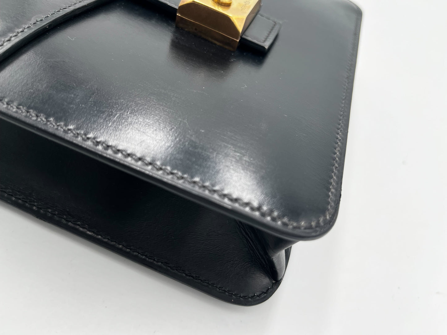 Hermes Depeche Shoulder Bag Courchevel, Black, Leather, Shoulder Bag