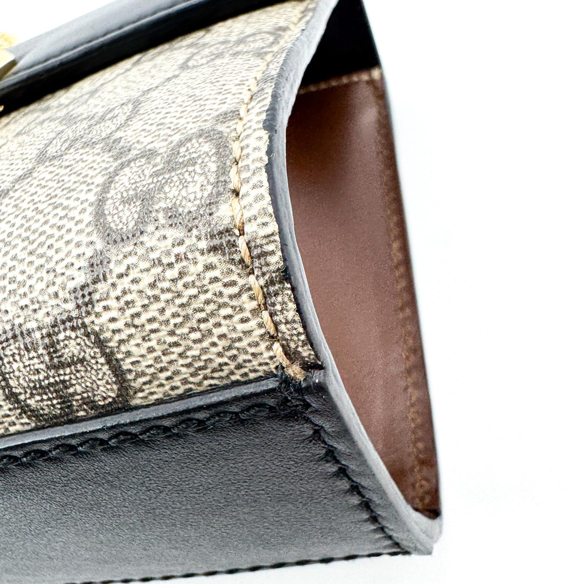 Gucci Padlock GG Coated Canvas and Leather, Brown, Canvas, Shoulder Bag