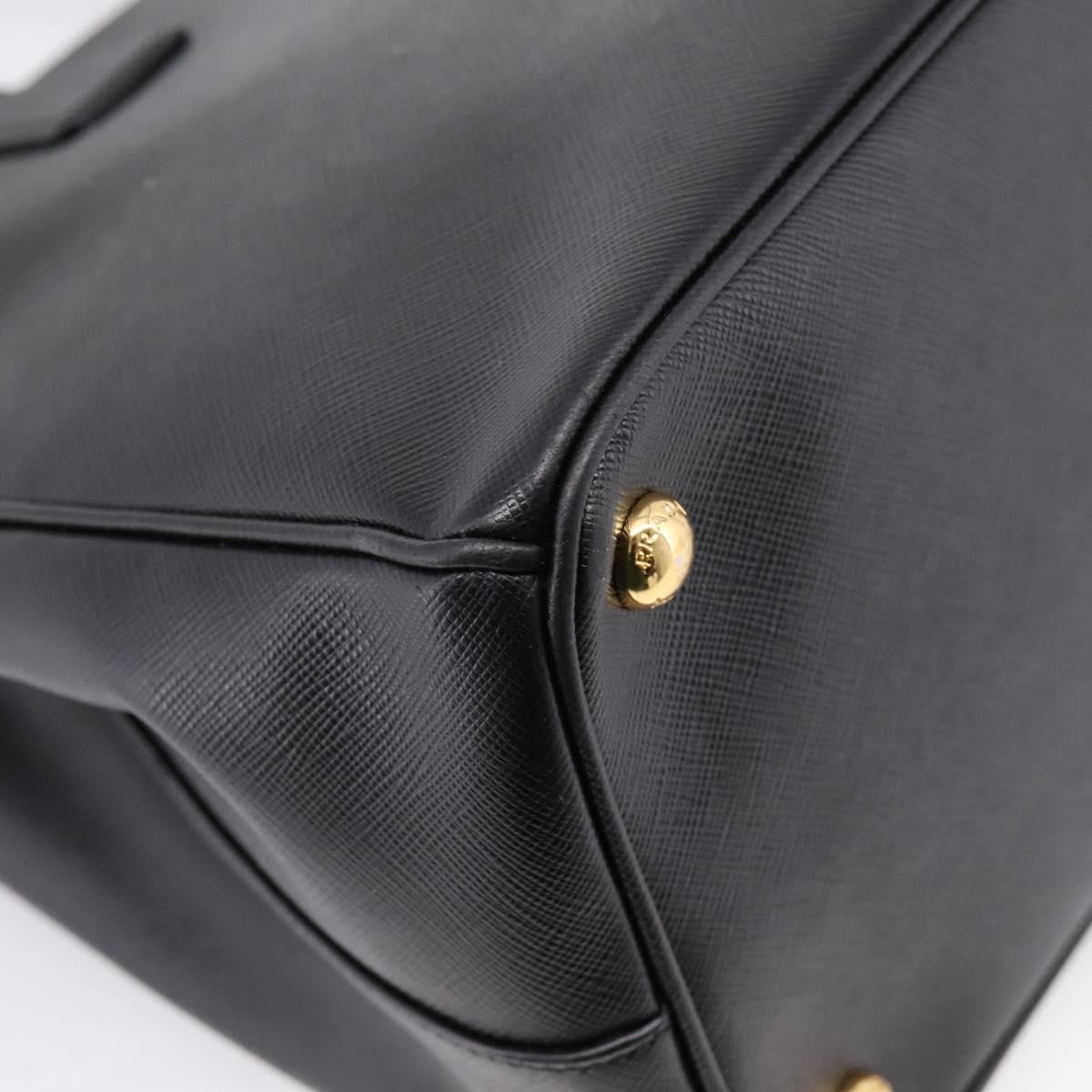Prada Galleria Double Zip Saffiano Leather, Black, Leather, Tote Bag
