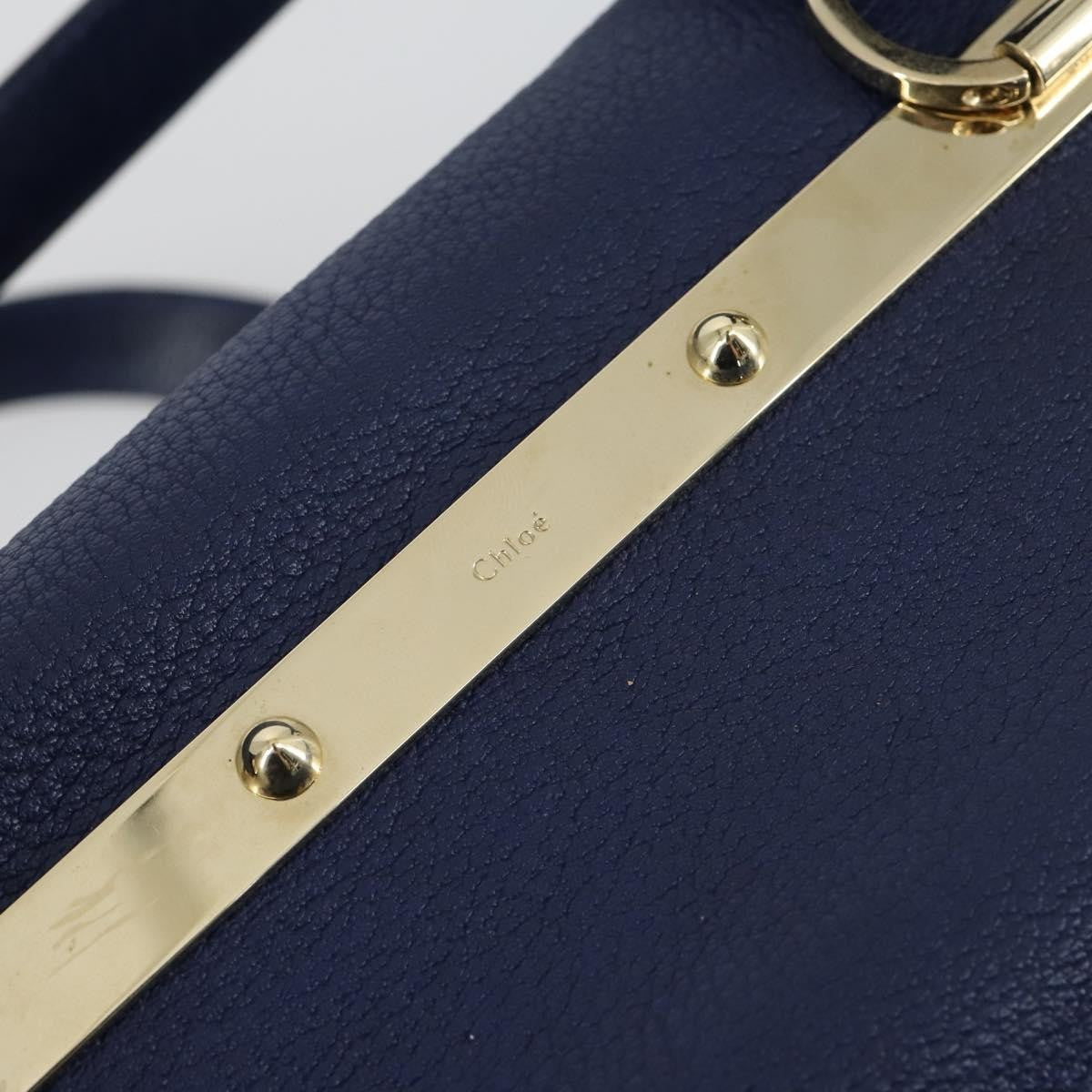 Chloe Bridget Convertible Satchel Leather, Navy, Leather, Handbag