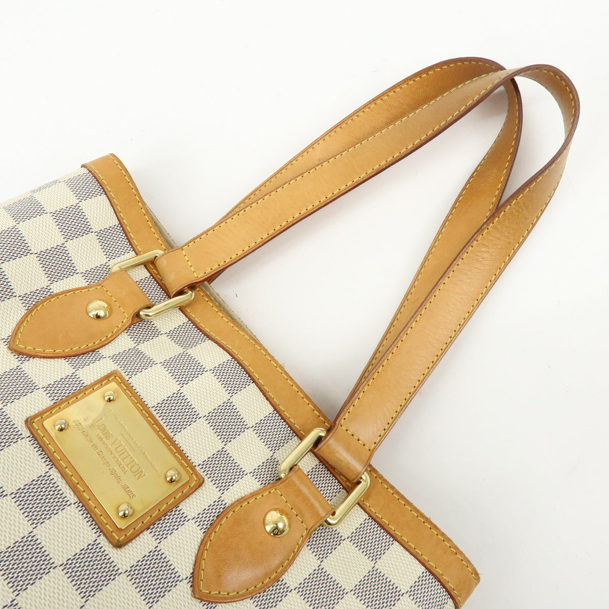Louis Vuitton Hampstead Damier, Beige, Canvas, Handbag