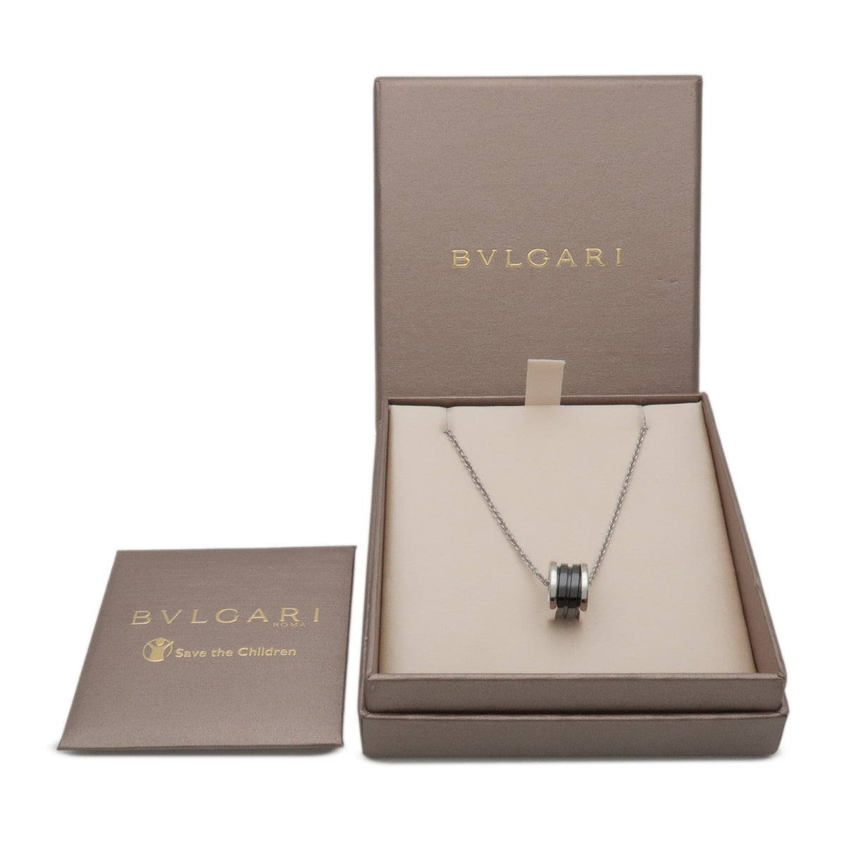 Bvlgari B.Zero1 Save the Children Pendant Sterling Silver with Ceramic, Silver, Sterling Silver, Necklace