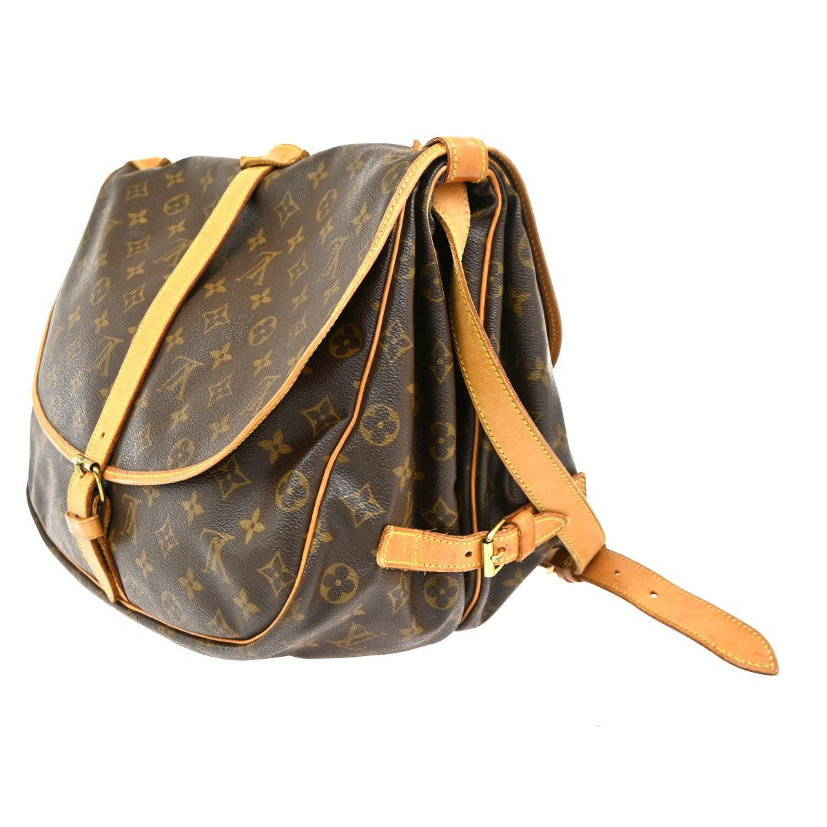 Louis Vuitton Saumur Monogram Canvas, Brown, Canvas, Handbag
