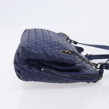 Bottega Veneta Compartment Chain Intrecciato Nappa, Blue, Leather, Shoulder Bag