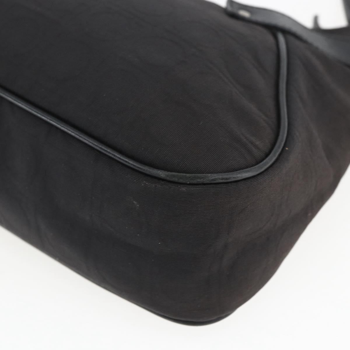 Salvatore Ferragamo Vintage Gancini Hobo Leather, Black, Canvas, Shoulder Bag