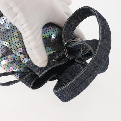 Chanel Hidden Sequins Shoulder Bag Sequins, BLUE, CANVAS, Handbag