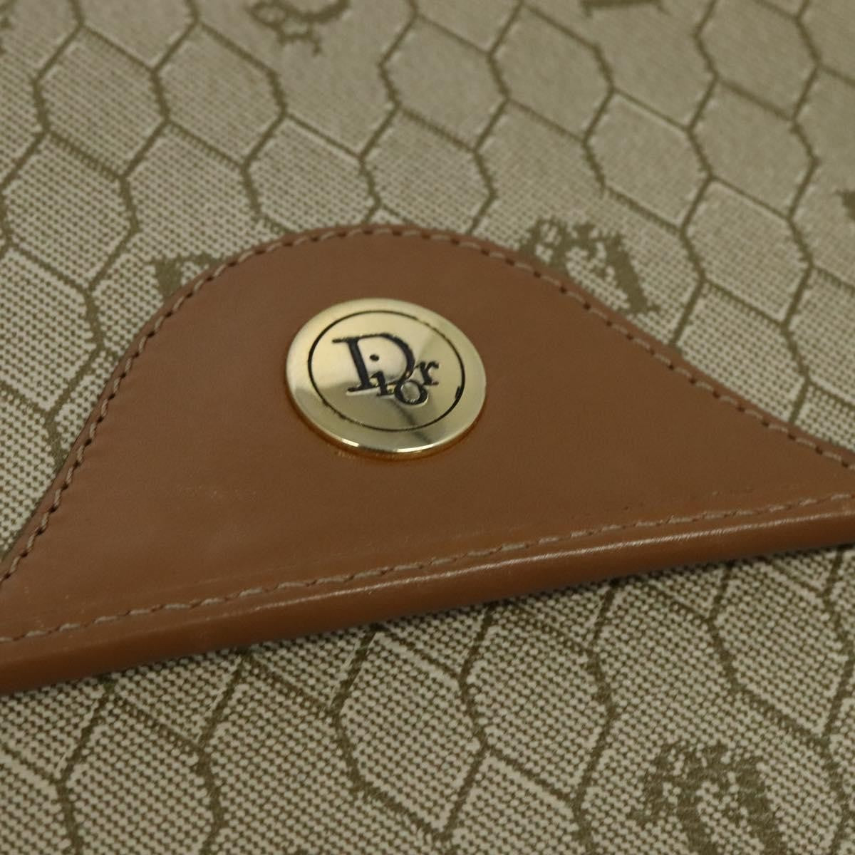 Christian Dior Vintage Honeycomb Canvas, Beige, Canvas, Shoulder Bag