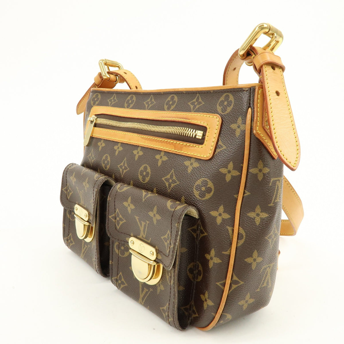 Louis Vuitton Hudson Monogram Canvas, Brown, Canvas, Handbag
