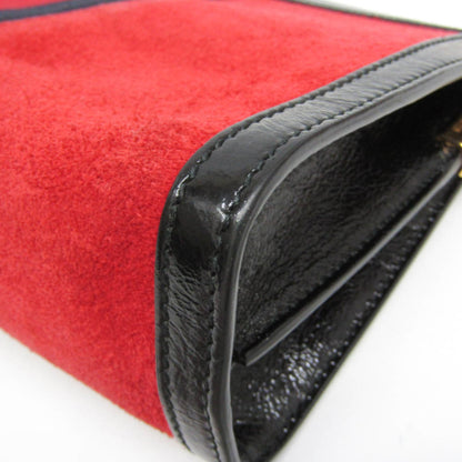 Gucci Ophidia Chain Suede, Red, Leather, Shoulder Bag