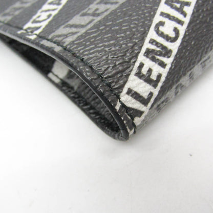 Balenciaga Fold Over Monogram Printed Leather, Black, Leather, Tote Bag
