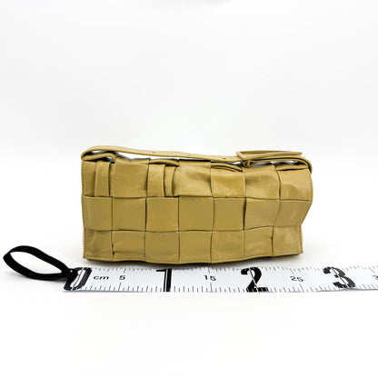 Bottega Veneta Cassette Maxi Intrecciato Leather, Yellow, Leather, Crossbody Bag