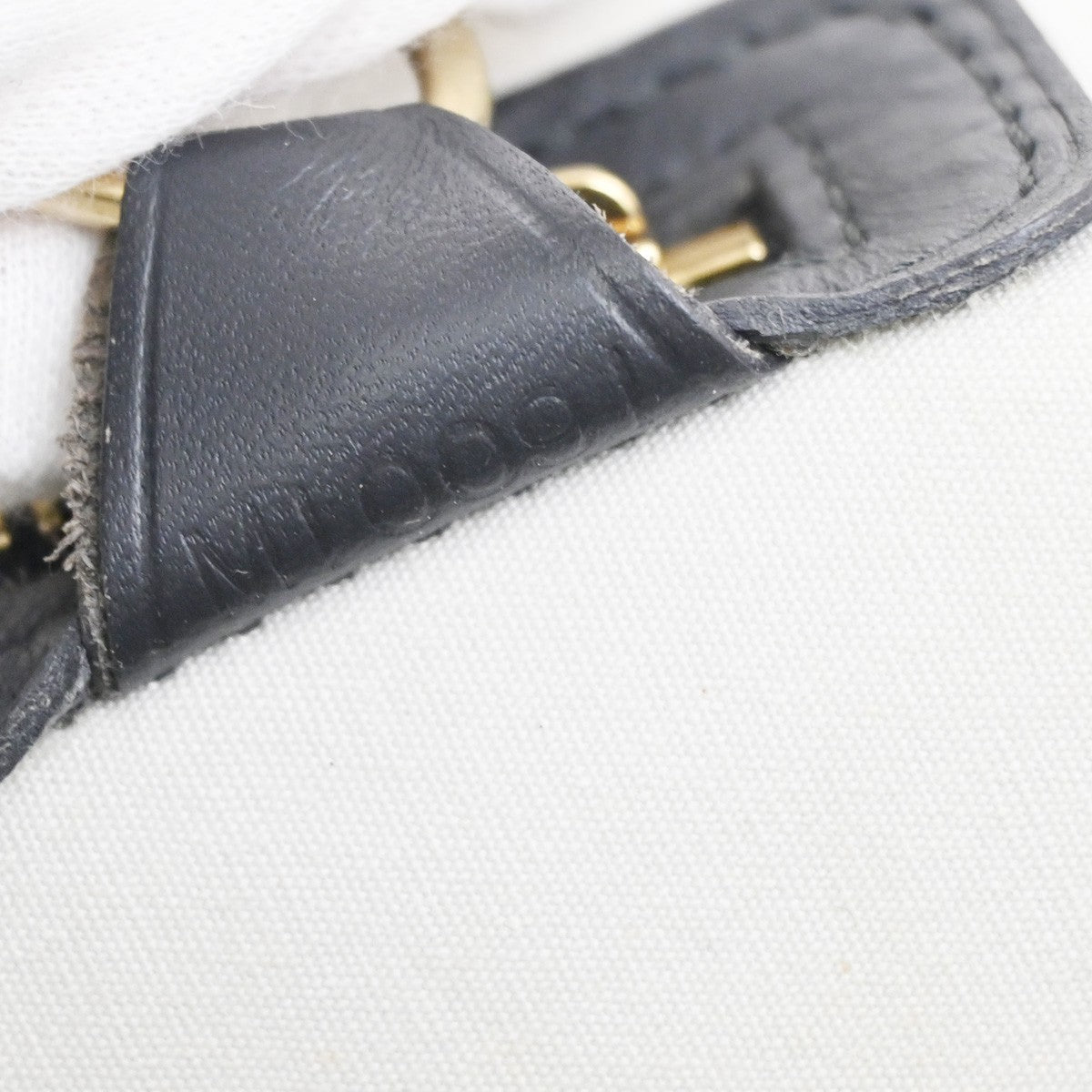 Louis Vuitton Alma Mini Lin, Blue, Canvas, Handbag