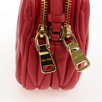 Miu Miu Tech Matelasse Leather, Red, Leather, Crossbody Bag