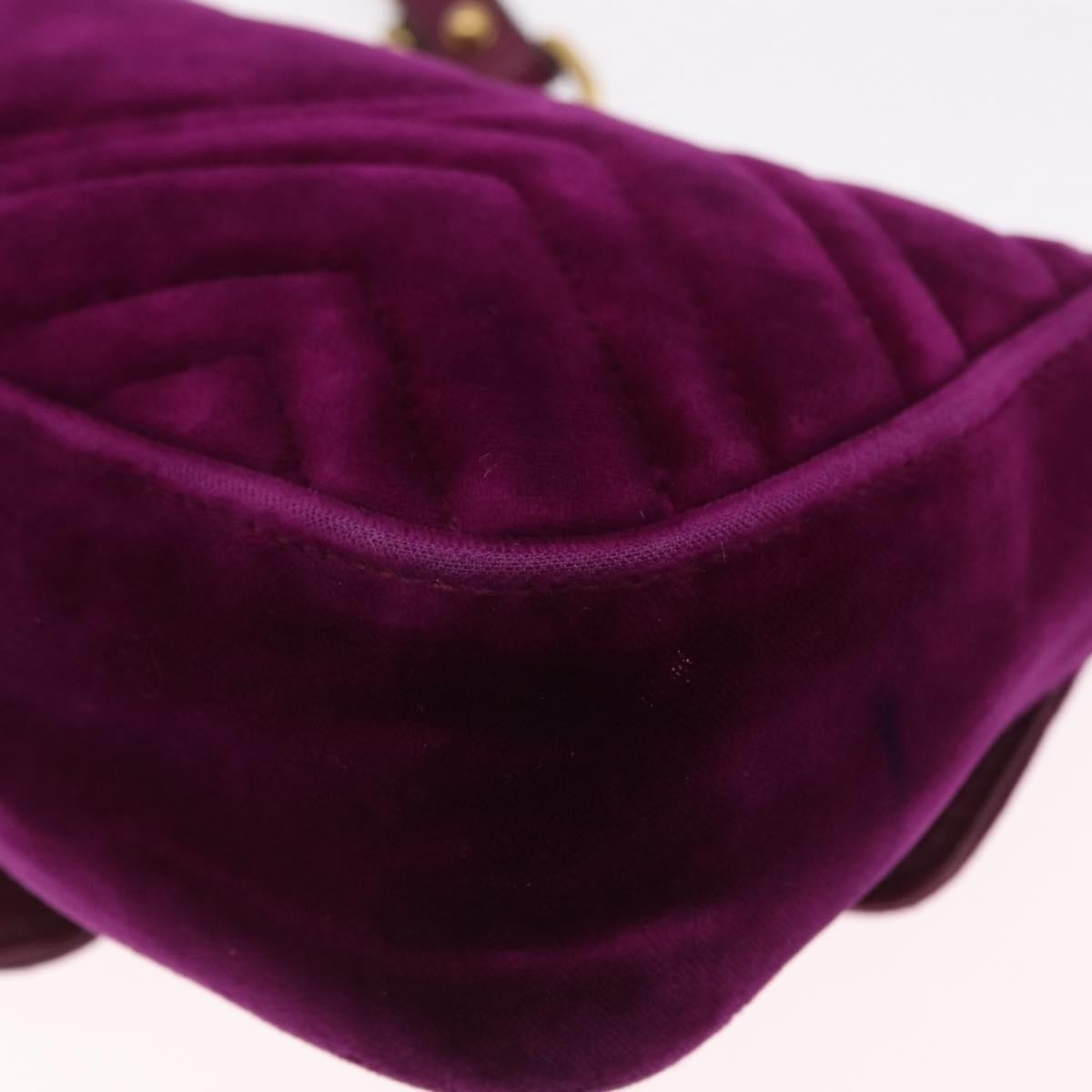 Gucci GG Marmont Matelassé Velvet, Purple, Velvet, Shoulder Bag