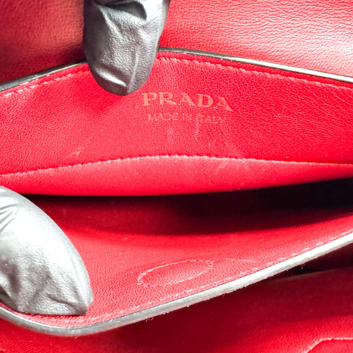 Prada Cuir Double Saffiano Leather, Black, Leather, Tote Bag