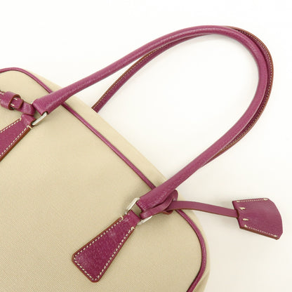 Prada Bowler Canvas with Leather, Purple, Canvas, Shoulder Bag