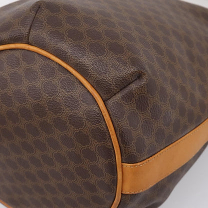 Celine Vintage Macadam Canvas and Leather, Brown, Canvas, Shoulder Bag