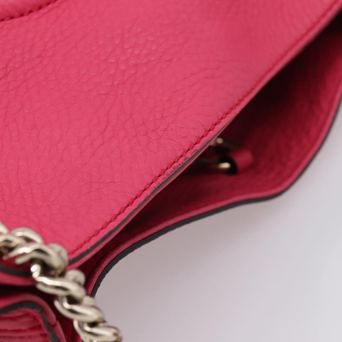 Gucci Soho Chain Strap Leather, Pink, Leather, Shoulder Bag