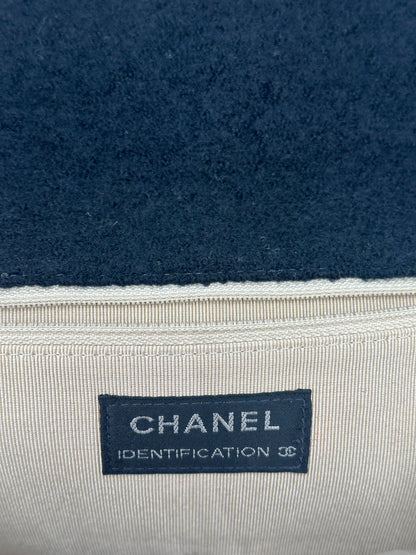 Chanel Chocolate Bar Mademoiselle Flap Bag Quilted Wool, BLACK, SYNTHETIC, Shoulder bag
