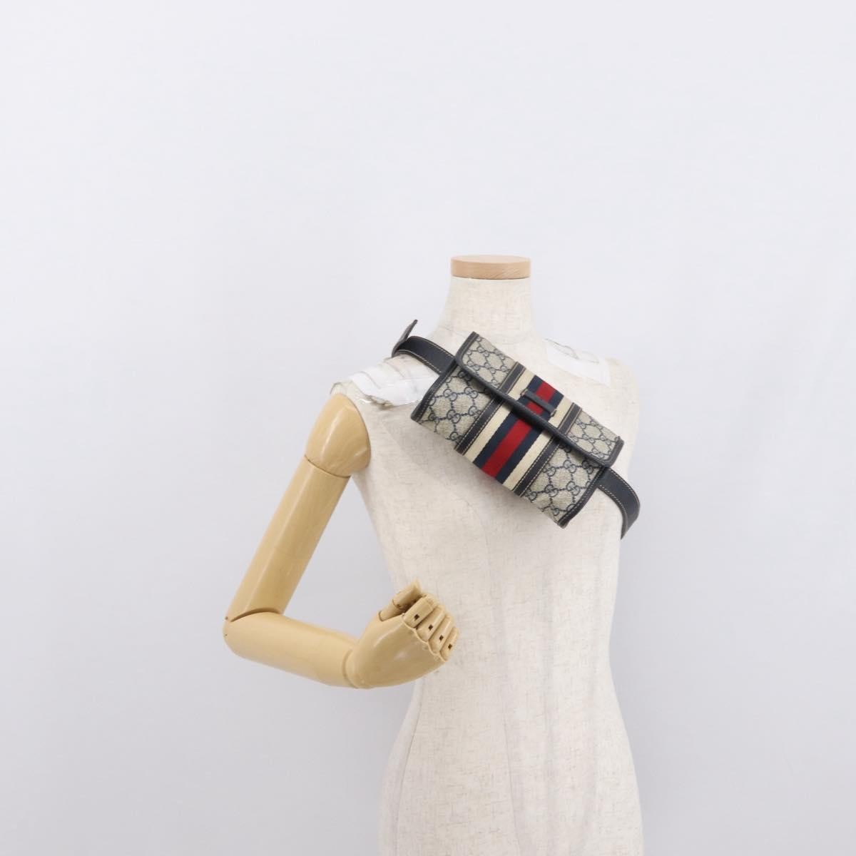 Gucci Vintage Web Belt GG Coated Canvas, Beige, Canvas, Handbag