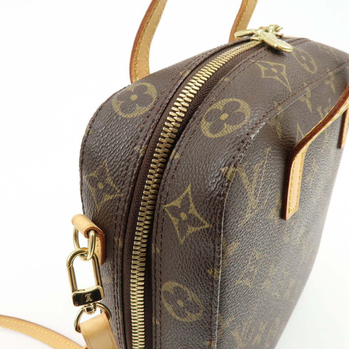Louis Vuitton Spontini Monogram Canvas, Brown, Canvas, Handbag