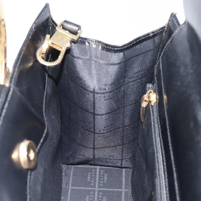 Celine Top Handle Leather, Black, Leather, Handbag