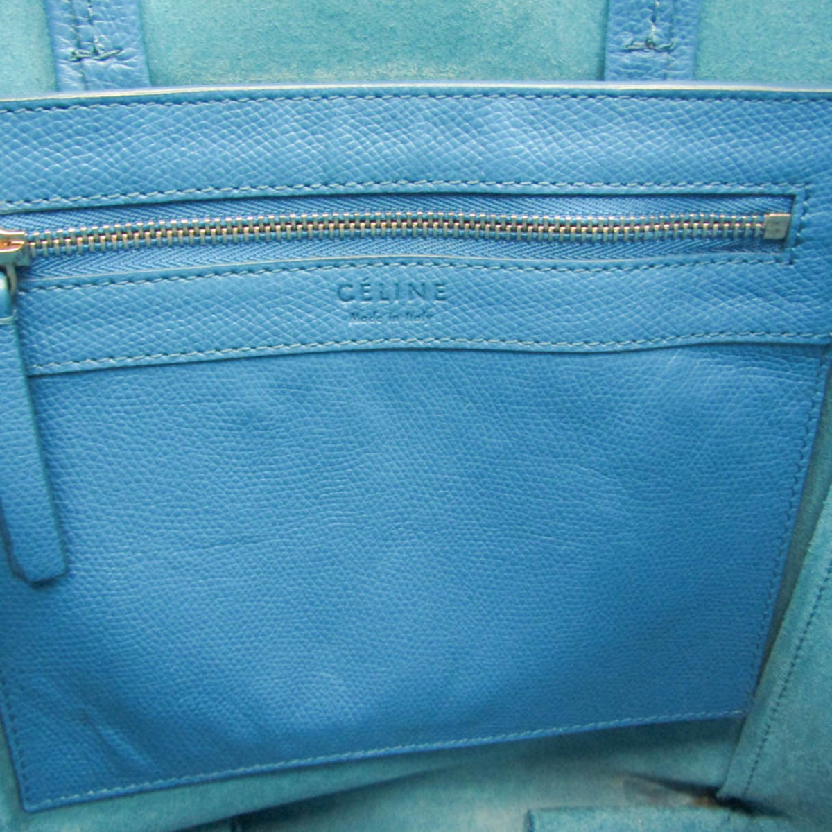 Celine Vertical Cabas All Over Logo Print Leather, Blue, Leather, Tote Bag